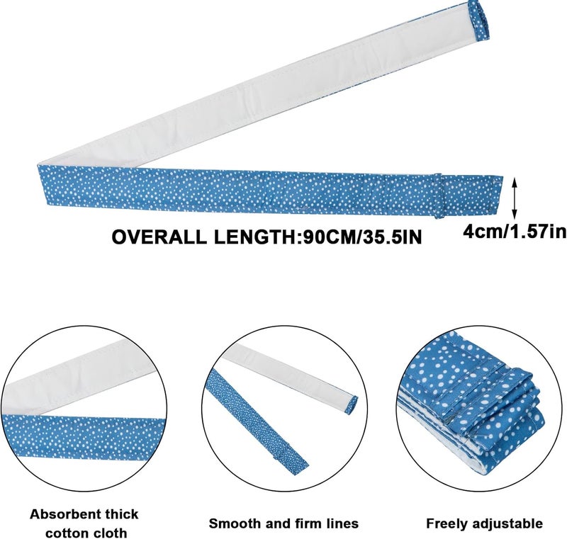 Bcautay 2 Pcs Baking Strips Cake Pan Dampen Strips Absorbent Thick Cotton Cake Strips for Kitchen Bakery Restaurant (Blue) - Image 2